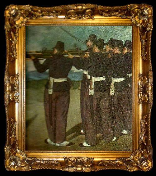 framed  Edouard Manet kejsar maximilans arkebusering, ta009-2