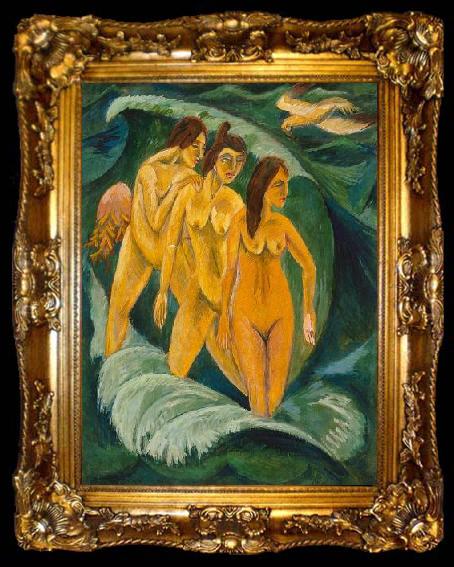 framed  Ernst Ludwig Kirchner Three Bathers, ta009-2