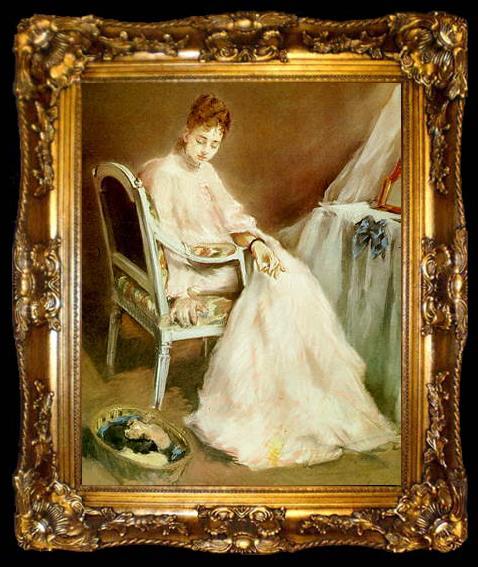 framed  Eva Gonzales Woman in White, ta009-2