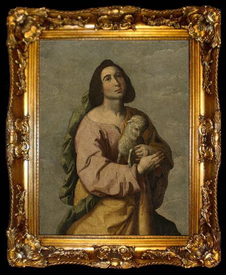 framed  Francisco de Zurbaran Saint Agnes, ta009-2