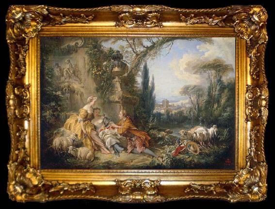 framed  Francois Boucher Charms of Country Life, ta009-2