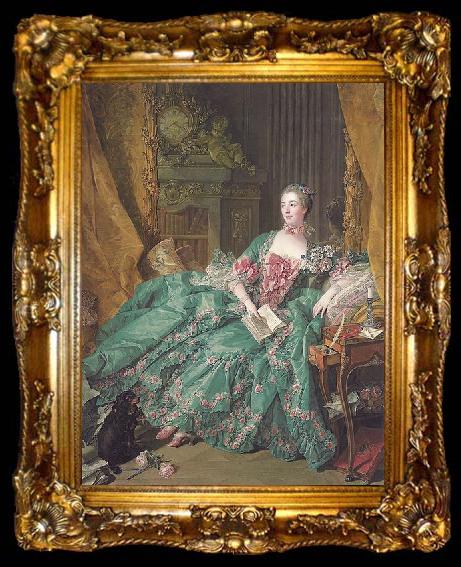 framed  Francois Boucher Portrait de Madame de Pompadour, ta009-2