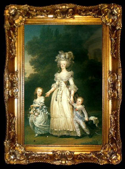 framed  George Washington Marieantoinette med de tva aldsta barnen, ta009-2