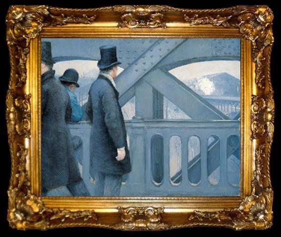 framed  Gustave Caillebotte On the Pont de l Europe, ta009-2