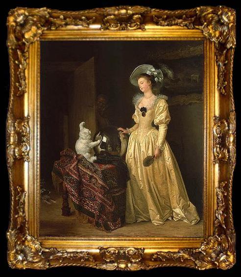 framed  Jean Honore Fragonard Le chat angora, ta009-2