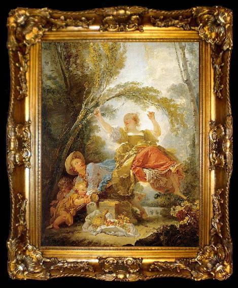 framed  Jean-Honore Fragonard The See-Saw, ta009-2