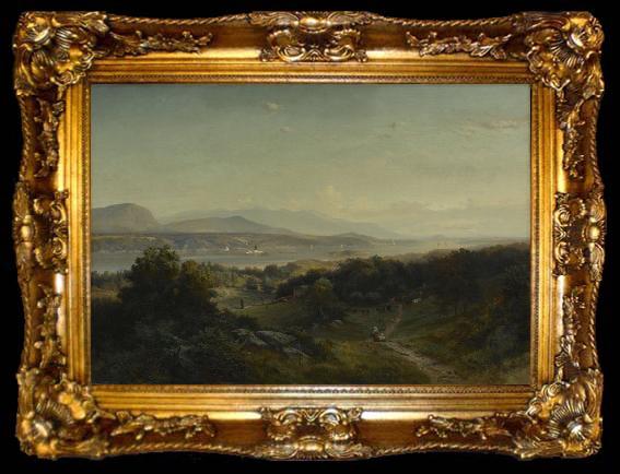 framed  Johann Hermann Carmiencke Landscape, Hyde Park, New York, ta009-2