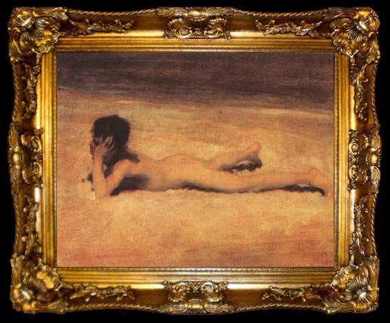 framed  John Singer Sargent Ragazzo nudo sulla spiaggia, ta009-2
