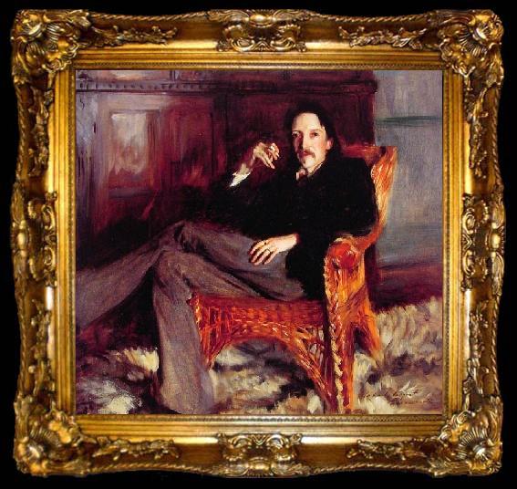 framed  John Singer Sargent Robert Louis Stevenson by Sargent, ta009-2