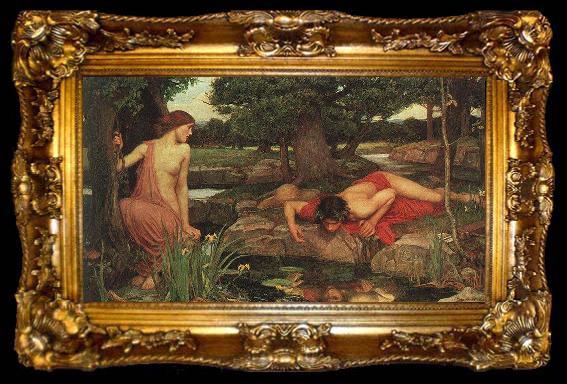 framed  John William Waterhouse Echoandnarcissus, ta009-2