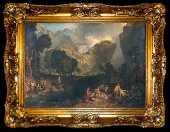 framed  Joseph Mallord William Turner Landschaft mit dem Garten des Hesperides, ta009-2