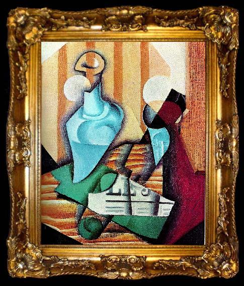framed  Juan Gris flaska och glas, ta009-2
