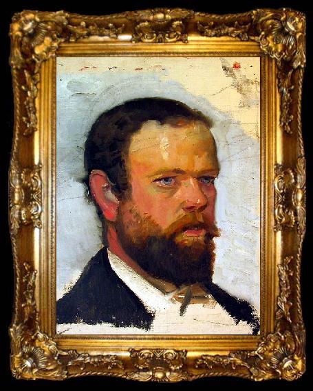 framed  Michael Ancher An unfinished portrait of Adrian Stokes, ta009-2
