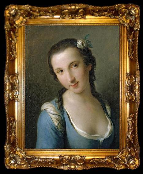 framed  Pietro Antonio Rotari A Girl in a Blue Dress, ta009-2
