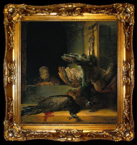 framed  Rembrandt Peale Tote Pfauen, ta009-2