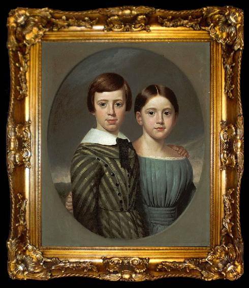 framed  Samuel Lancaster Gerry John Oscar Kent and His Sister, Sarah Eliza Kent., ta009-2