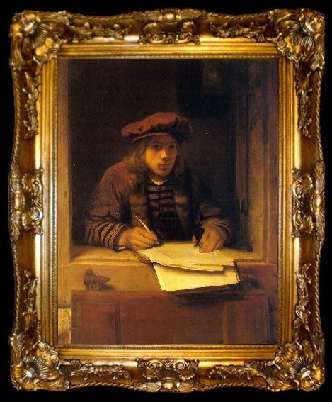 framed  Samuel van hoogstraten Self portrait, ta009-2