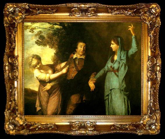 framed  Sir Joshua Reynolds garrick between tragedy and  comedy, ta009-2