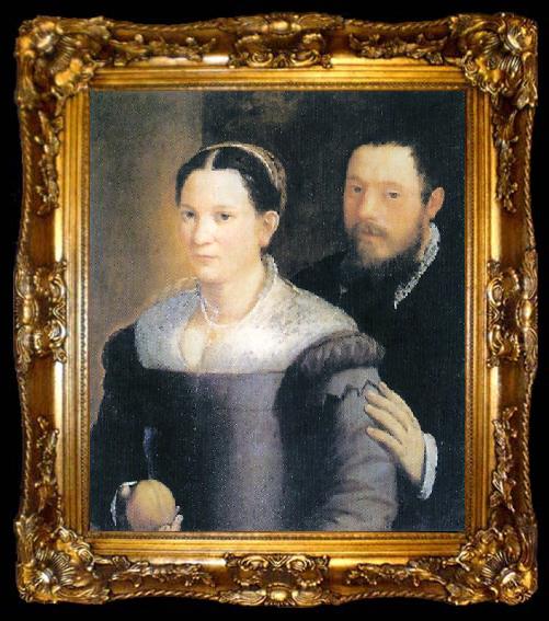 framed  Sofonisba Anguissola Bildnis eines Paares, ta009-2