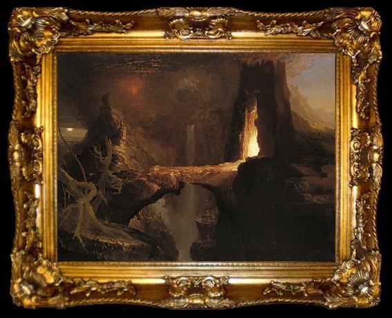 framed  Thomas Cole Moon and Firelight, ta009-2