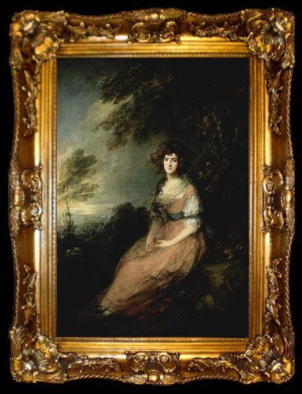 framed  Thomas Gainsborough Portrat der Mrs Richard B Sheridan, ta009-2