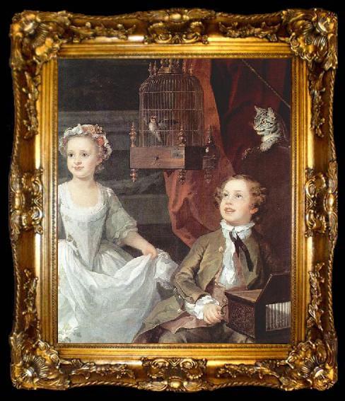framed  William Hogarth Portrat der Graham Kinder, Detail, ta009-2