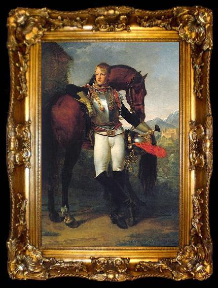 framed  antoine jean gros Portrait du second lieutenant Charles Legrand, ta009-2