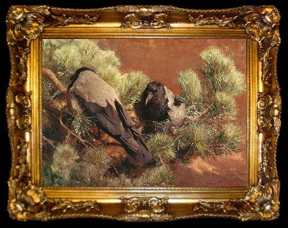 framed  bruno liljefors Hooded Crows, ta009-2
