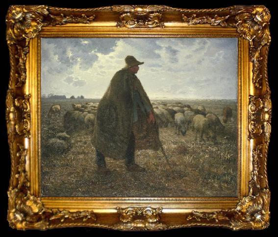 framed  jean-francois millet Shepherd Tending His Flock, ta009-2