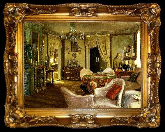 framed  johan krouthen interior fran von malmborgska garden i linkoping, ta009-2