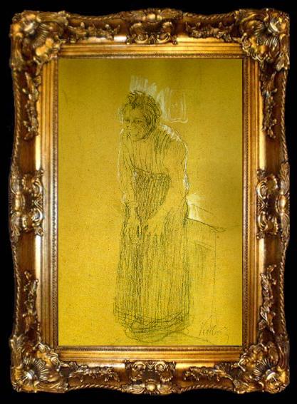 framed  kathe kollwitz skrattande kvinna, ta009-2