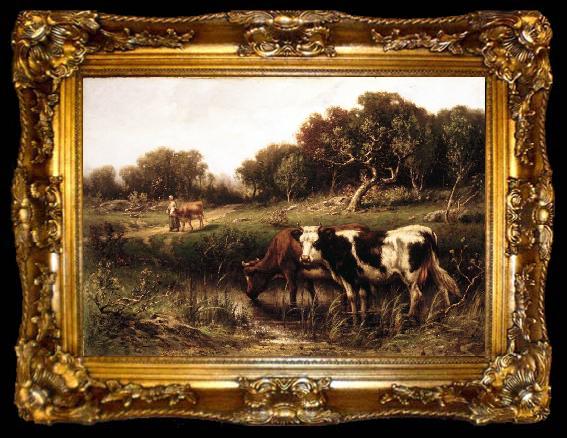framed  unknow artist Cattle in a Pool, ta009-2