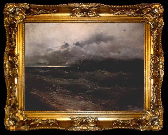 framed  unknow artist Schiffe in starmischer See, Sonnenaufgang, ta009-2