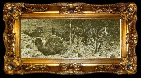 framed  unknow artist hedins expedition under en sandstorm, ta009-2