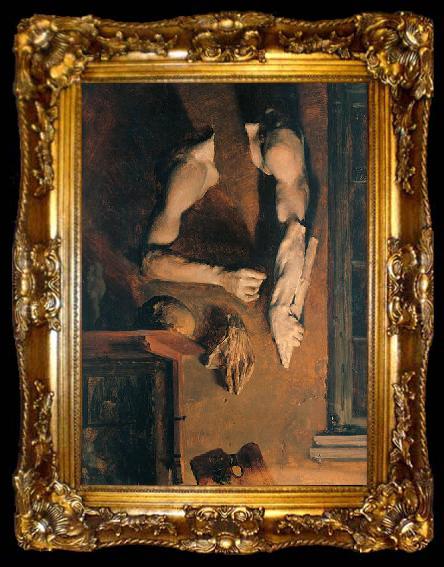 framed  Adolph von Menzel Atelierwand, ta009-2
