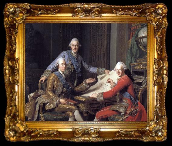 framed  Alexander Roslin Gustav III of Sweden, and his brothers, ta009-2
