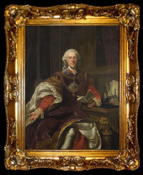 framed  Alexander Roslin Portrait of Count Georg Adam von Starhemberg, ta009-2