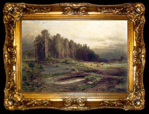 framed  Alexei Savrasov Oil on canvas painting entitled, ta009-2