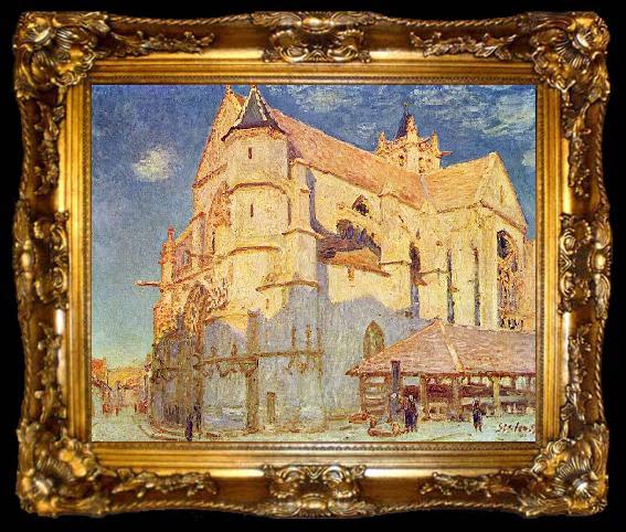 framed  Alfred Sisley Kirche von Moret, ta009-2