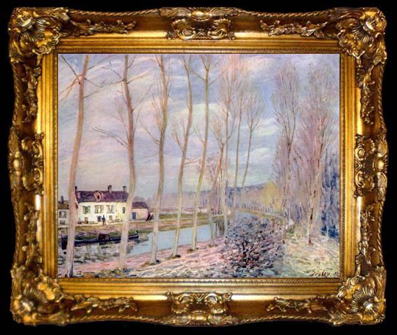 framed  Alfred Sisley Loing-Kanal, ta009-2
