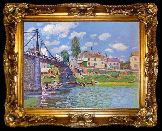 framed  Alfred Sisley Bridge at, ta009-2