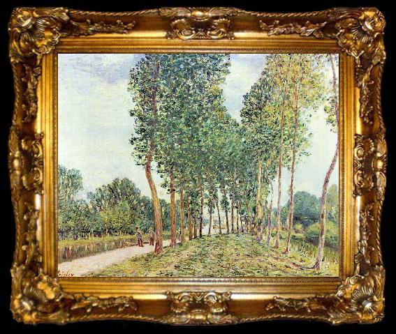 framed  Alfred Sisley Ufer der Loing bei Moret, ta009-2