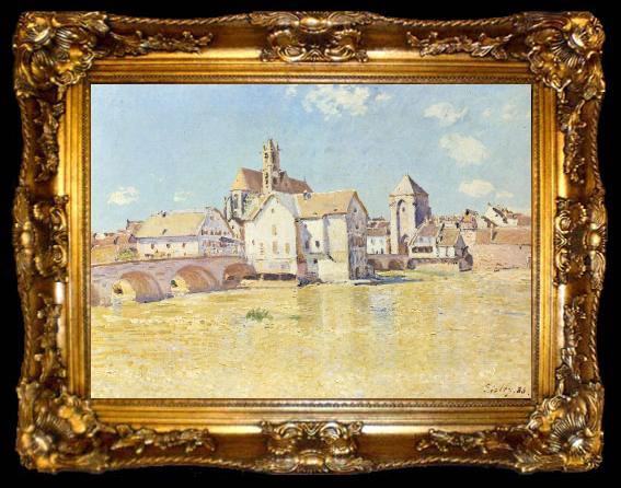 framed  Alfred Sisley Brucke von Moret in der Morgensonne, ta009-2