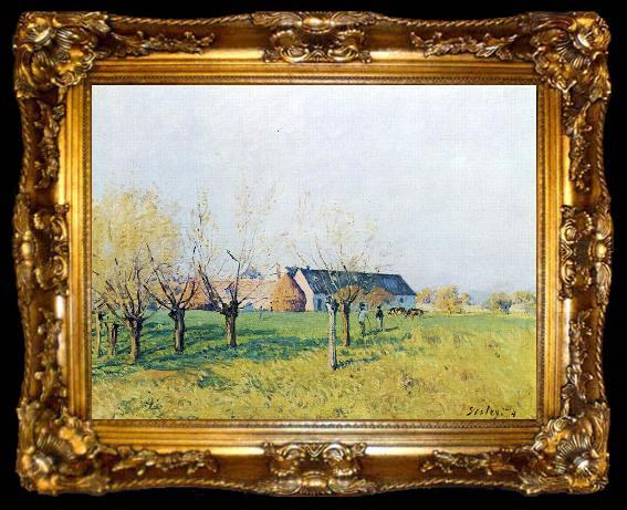 framed  Alfred Sisley Bauernhof zum Hollenkaff, ta009-2