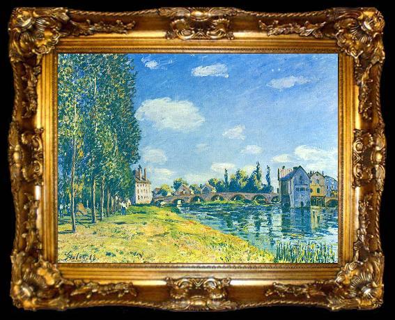 framed  Alfred Sisley Brucke von Moret im Sommer, ta009-2