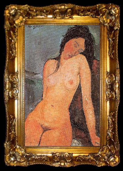 framed  Amedeo Modigliani Sitzender weiblicher Akt, ta009-2