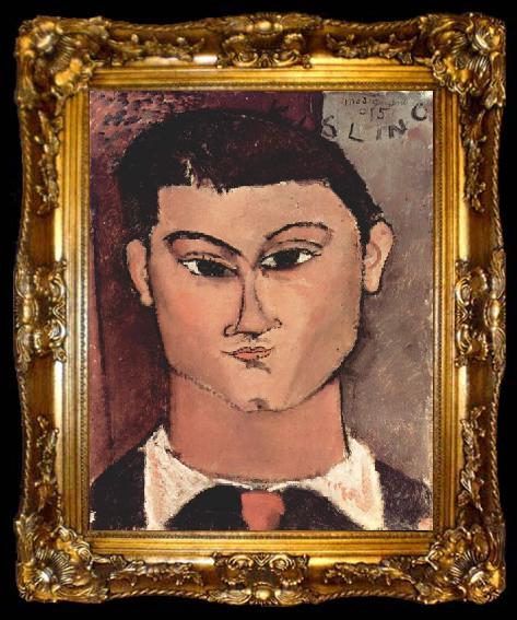 framed  Amedeo Modigliani Portrat de Moise Kiesling, ta009-2