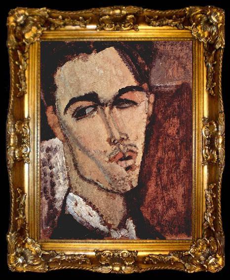 framed  Amedeo Modigliani Portrat des Celso Lagar, ta009-2