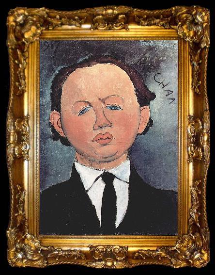 framed  Amedeo Modigliani Portrat des Mechan, ta009-2
