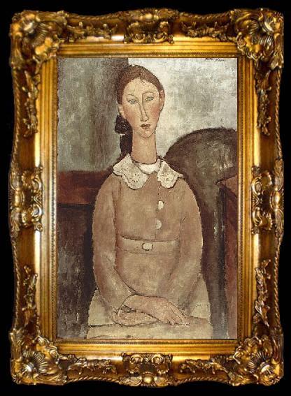 framed  Amedeo Modigliani Madchen in gelben Kleid, ta009-2
